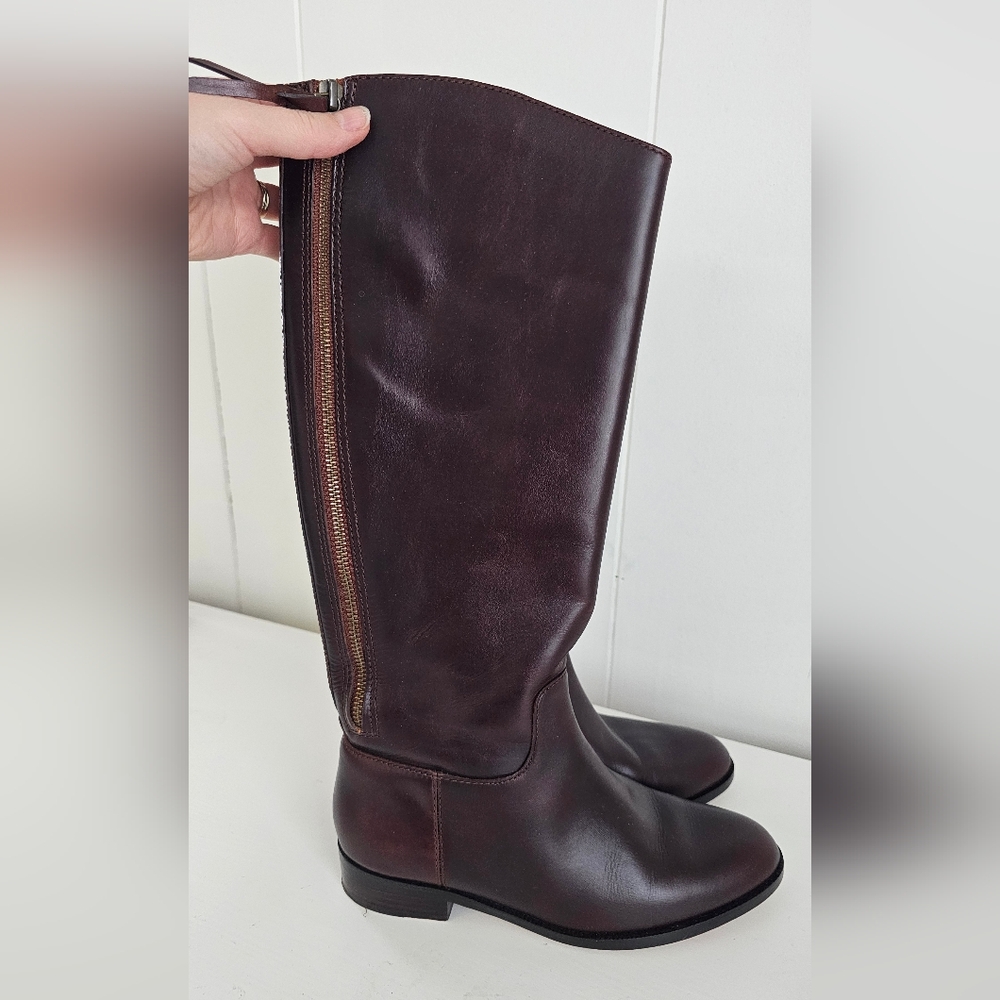 Cole Haan Brown Leather Arlington Riding Boots Size 7.5 Retail $398 - Picture 2 of 14